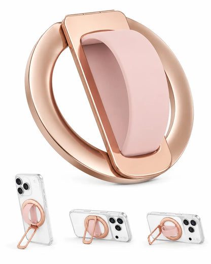 Silicone Magnetic Phone Ring Holder - MagSafe Rotatable Wristband Stand & Grip