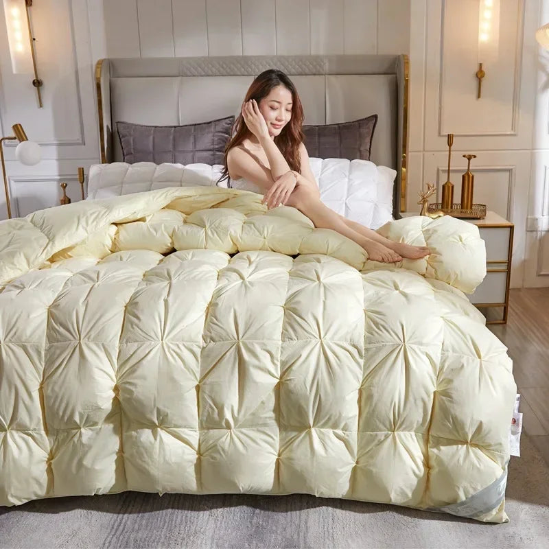 95% White Goose Down Duvet – Five-Star Hotel Quality, Warm Double or Single Goose Down Comforter