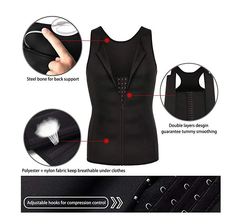 Reductive Girdle Men Body Shaper – Sauna Vest, Slimming Belt, Abdomen Corset & Fat Burner Chest Binder