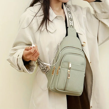 Multifunctional Retro PU Leather Crossbody Bag – Soft, Versatile with Multiple Zippered Pockets for Leisure & Sports