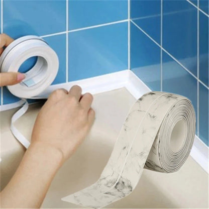 Bathroom and Kitchen Accessories - Self-Adhesive Waterproof Caulk Strip Tape for Shower, Bath, Sink, and Wall Sticker