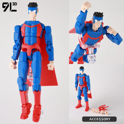 9L3D Lucky 13 Invincible Boy Action Figure – 3D Printed Multi-Jointed Poseable Anime Collectible Model Toy Gift