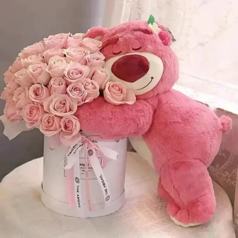 90cm Disney Toy Story Lotso Strawberry Bear Plush Sofa Pillow – Cute Stuffed Toy Gift for Kids & Friends