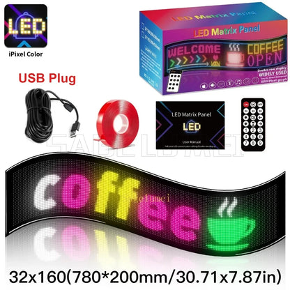 Double Row Programmable LED Matrix Display - App-Controlled Scrolling Text, Evil Eye Animation Sign for Cars, Trucks, and Parties