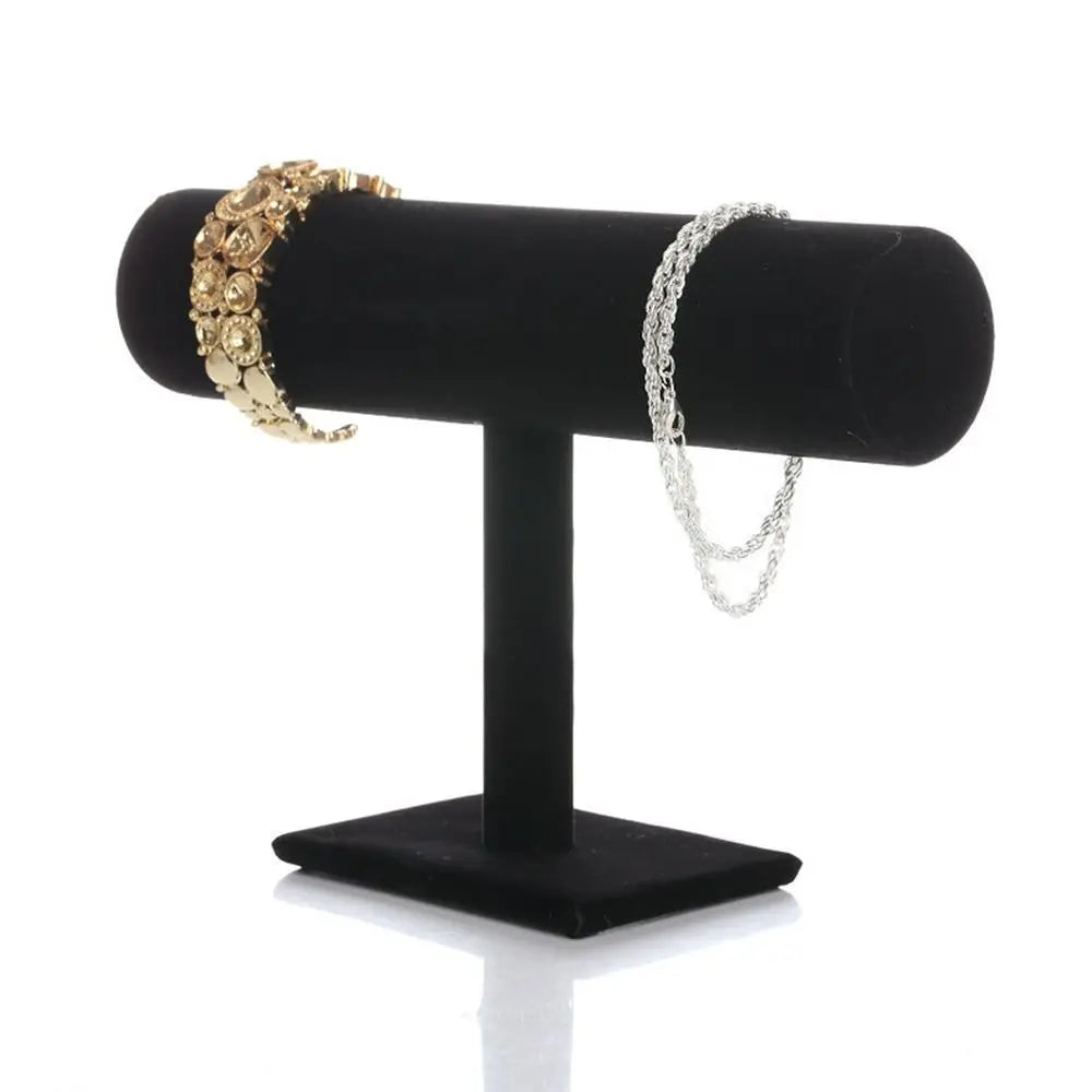 6-Color Upright Velvet Bracelet & Chain Watch Display Rack – Hard Jewelry Organizer Stand Holder