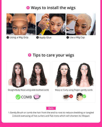 30-40 Inch Curly 13x4 Glueless Human Hair Wig – Brazilian Loose Deep Wave Black Wig, Ready-to-Wear Clearance Sale