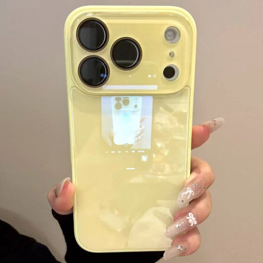Candy Color Tempered Glass iPhone Case - Luxury Shockproof Camera Protection Bumper Cover for iPhone 17 16 15 14 13 12 Pro Max