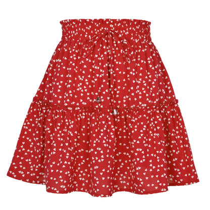 Women’s Floral A-Line Skirt – Summer High Elastic Waist Little Daisy Dress Vestidos LDY-WW4648