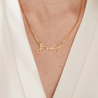 Personalized Gold Name Necklace - Custom Box Chain Handmade Jewelry Gift for Women, Mom & Birthday Keepsake