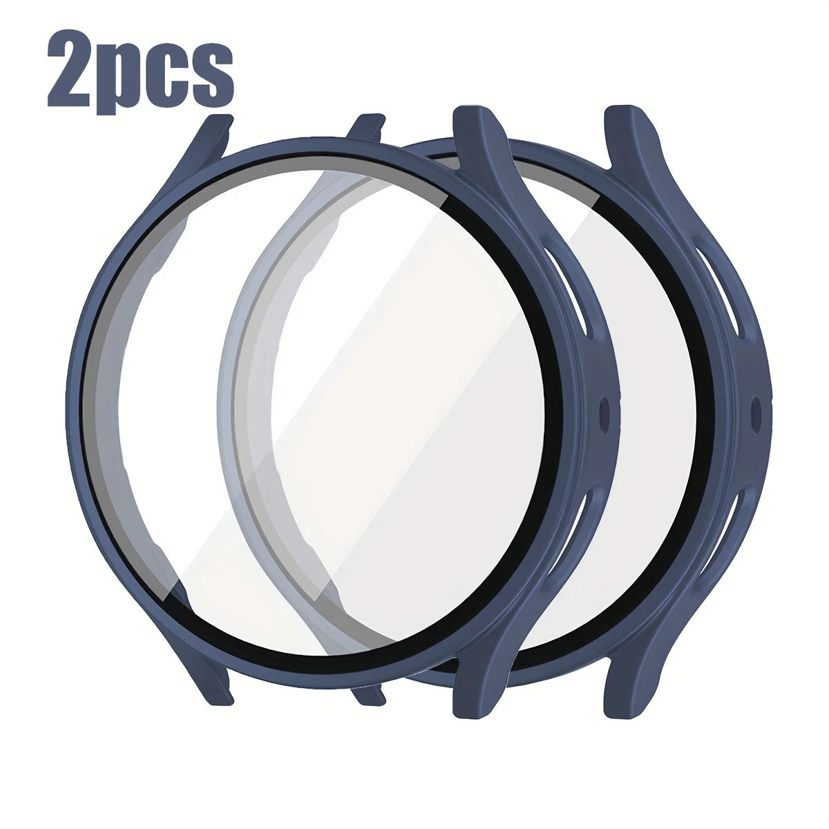 2-Pack Samsung Galaxy Watch Protective Case with Tempered Glass - Full-Coverage Drop-Resistant and Scratch-Resistant Screen Protector for Watch 4/5/6/7 40mm & 44mm