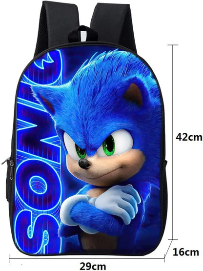 Cartoon Sonic School Backpack – Anime Kids' Primary & Secondary Mochila Bag