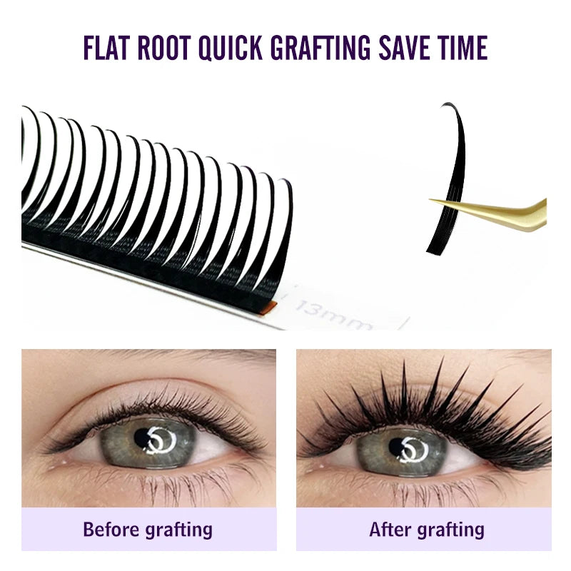 NATUHANA 0.07mm Wet Eyelash Extensions – Manga Wispy Spikes & Premade Fans for Cosplay & Volume