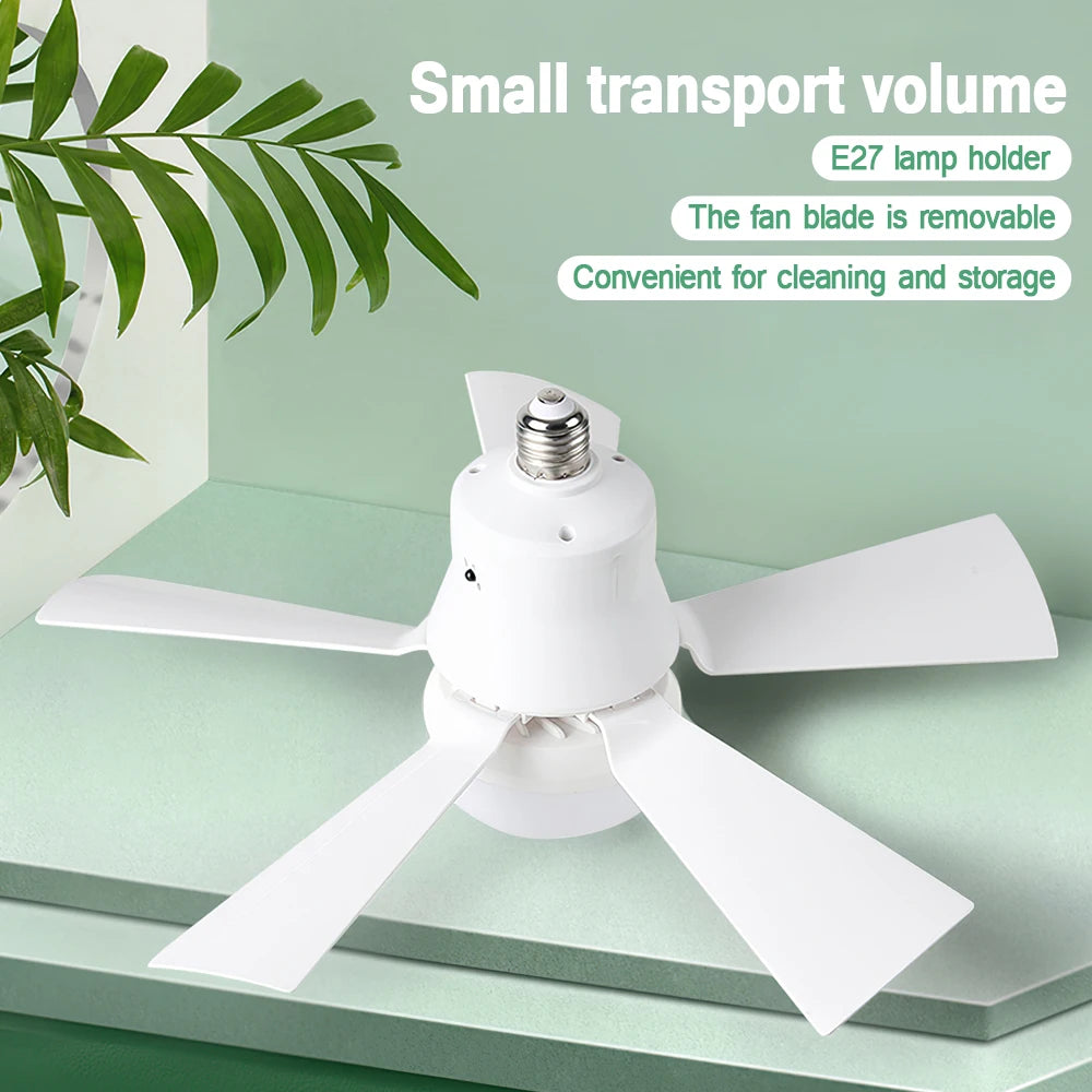 30W E27 Ceiling Fan Light with Remote - LED Dimming Function, Intelligent Silent Fan for Bedroom & Living Room