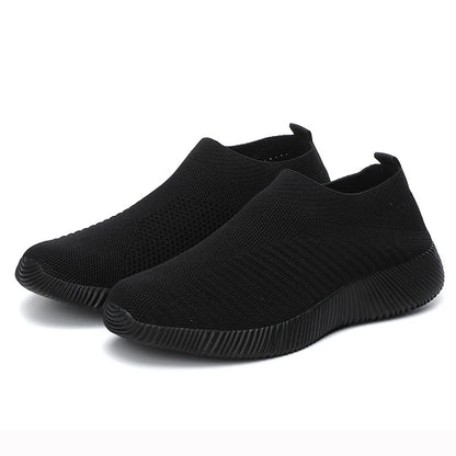 Women’s Slip-On Sock Sneakers – Breathable Flat Casual Vulcanized Sports Shoes Zapatillas