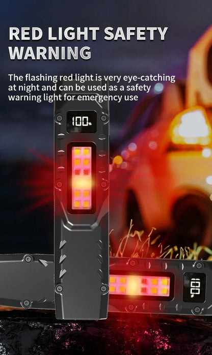 Tactical Triple-Light LED Flashlight – Ultra-Thin Aluminum Alloy EDC Rechargeable COB Work Light