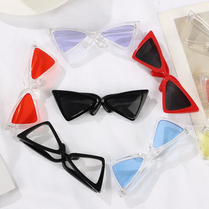Lovely Vintage Triangle Cat Sunglasses - Reflective Eyewear for Small Dogs and Cats, Perfect for Pet Photos & Props