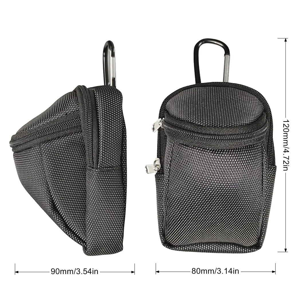 Mini Park Golf Ball Bag with Hook – Portable Nylon Waist Bag for Park Balls, Outdoor Sports Golf Accessories