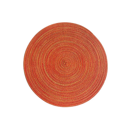 4pcs Round Woven Ramie Table Mats – Non-Slip Placemats for Dining, Bowls, Cups, and Kitchen Use