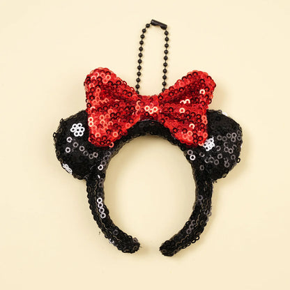 Mouse Ear Bow Pendant - Mini Sequin Bag Charm, Hair Accessory & Keychain