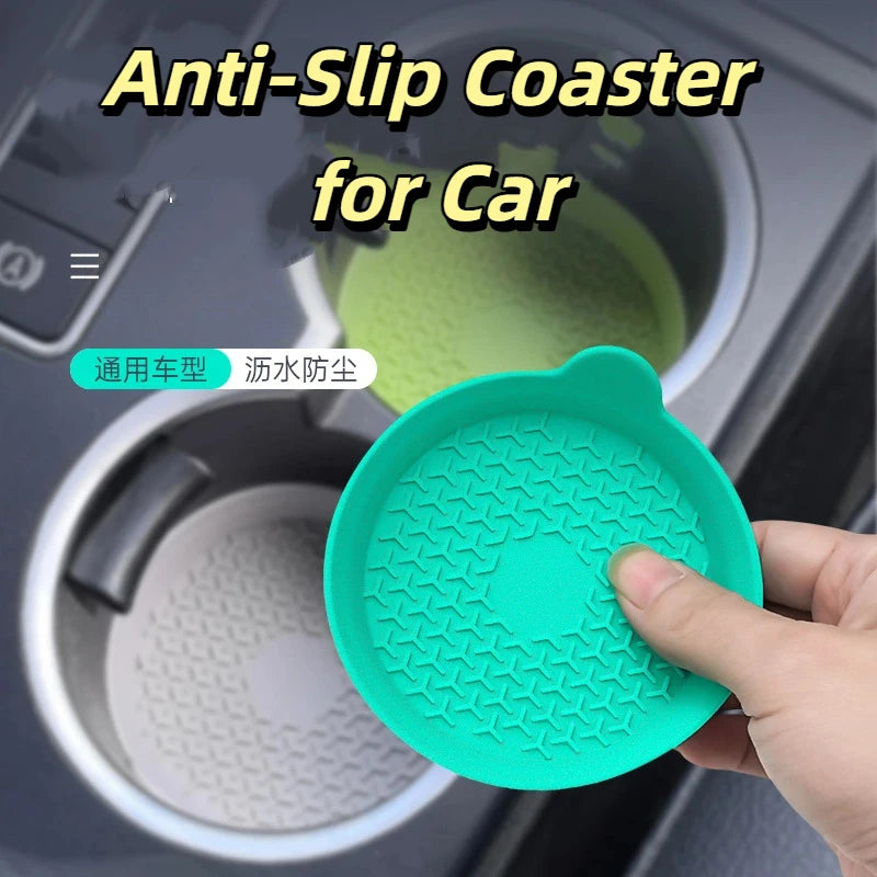 2PCS Anti-Slip Silicone Car Cup Holder Coasters – Universal Vehicle Water Bottle Mats, Shockproof & Insulated Insert Pads