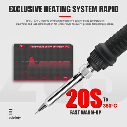 JCD Electric Soldering Iron - 60W/80W Adjustable Temperature Digital Display Welding Repair Tool Kit