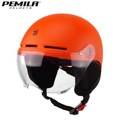 PEMILA Full Edge Wrap Cycling Helmet – MTB & Road Bike Helmet with Goggles, Ear Protection, for E-Bike & Bicycle