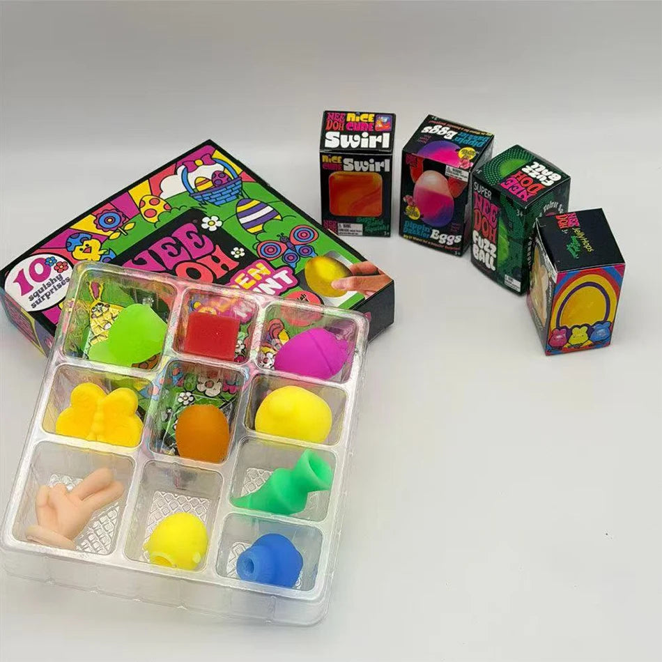 2026 Nee-Doh Golden Egg Blind Box Toy – Squishy Surprise Stress Relief Squeeze Toy for Kids Easter Party Gift