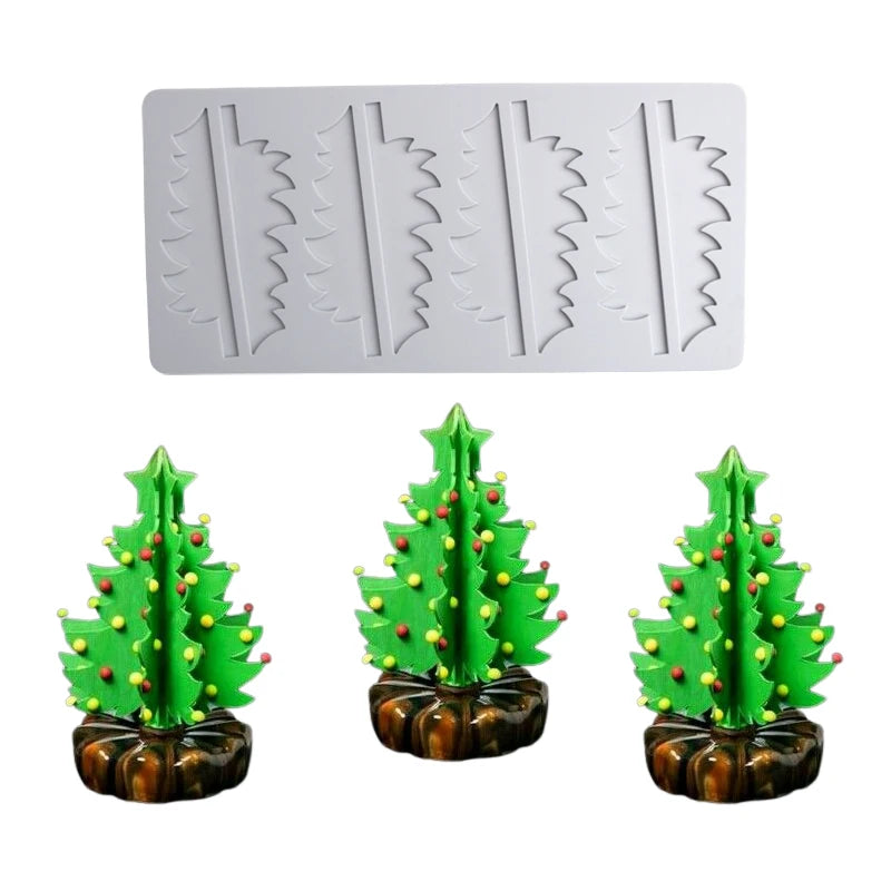 Christmas Silicone Cake Molds — Tree, Snowflake & Hat Shapes for Mousse, Chocolate & Holiday Baking