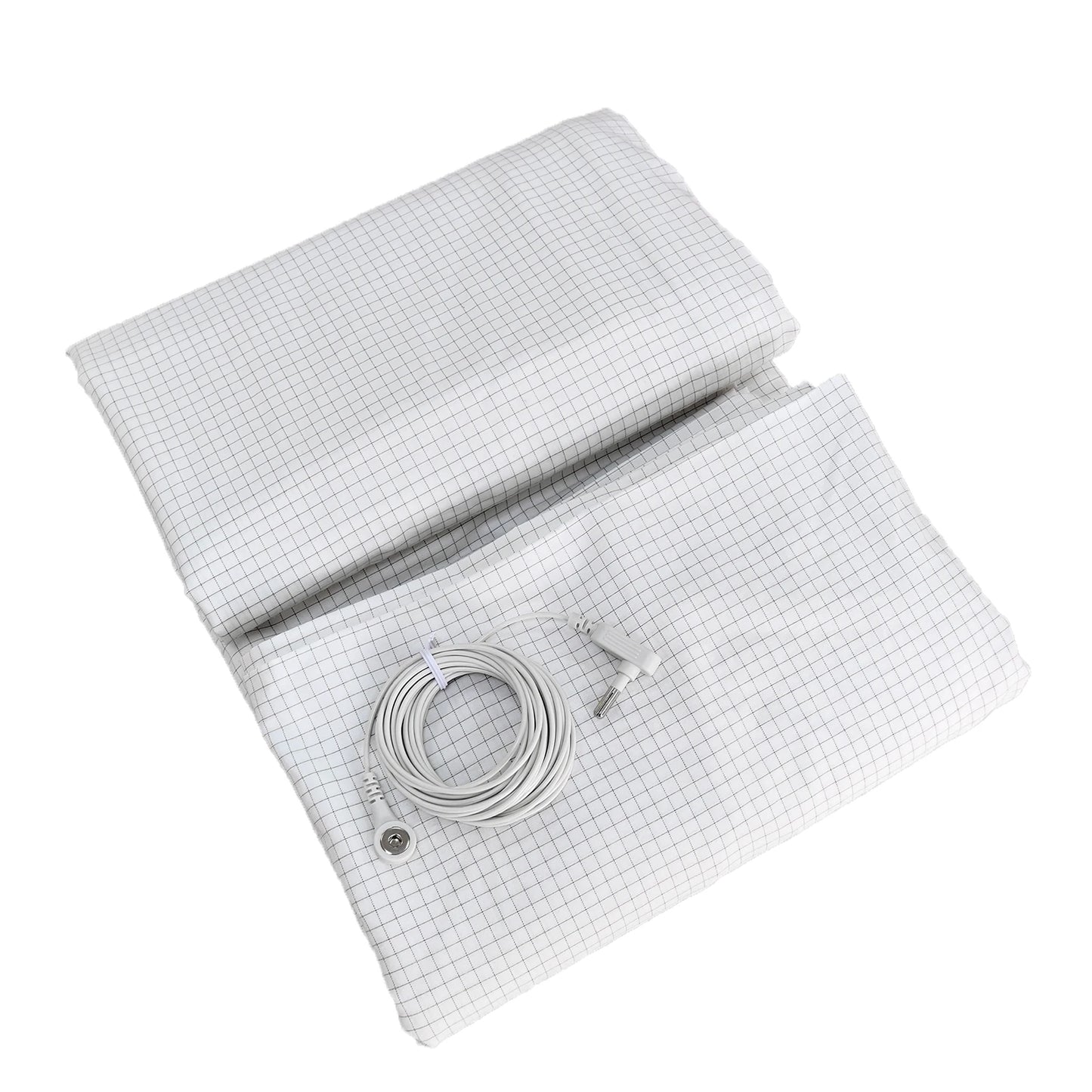 10% Silver Fiber Flat Bedsheet with Earthing Cord – Conductive Antistatic Health Protection & Stress Relief Sheet