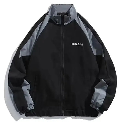 Hip Hop Varsity Jacket for Men - High Street Patchwork Color Block Windbreaker Spring Autumn College Coat