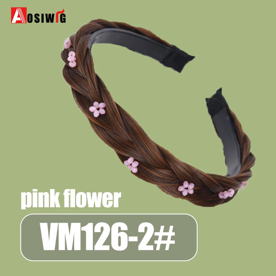 Synthetic Fishbone Braided Headband – Bohemian Plaited Hairpiece for Women Hairstyling