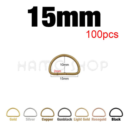 Metal D Ring Adjustable Buckle Set - Webbing Strap Clasps for Backpacks, Bags, Pet Collars, Chains & DIY Accessories