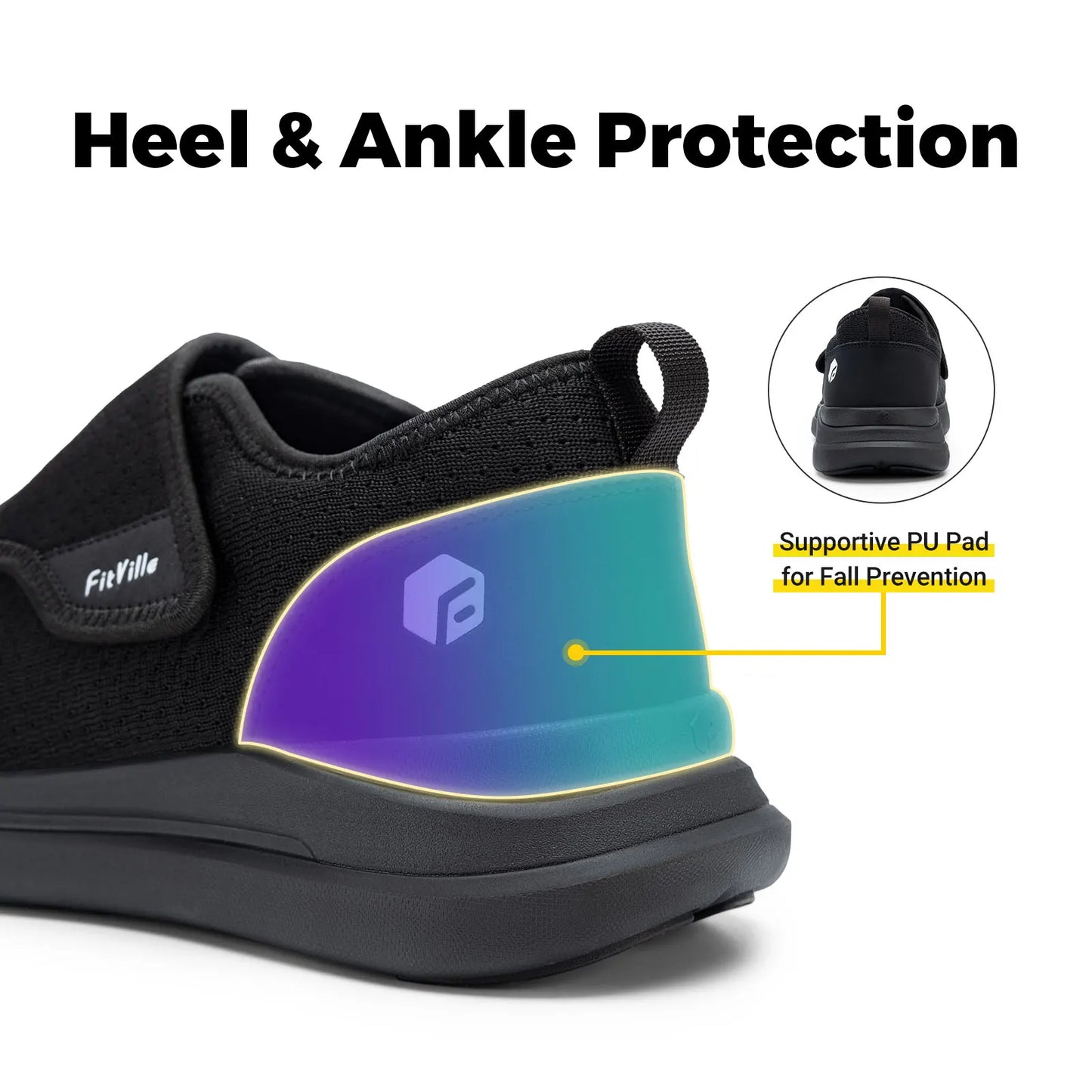 FitVille Extra Wide Women’s Diabetic Walking Shoes – Adjustable Orthopedic Shoes for Swollen Feet, Elderly & Foot Pain Relief