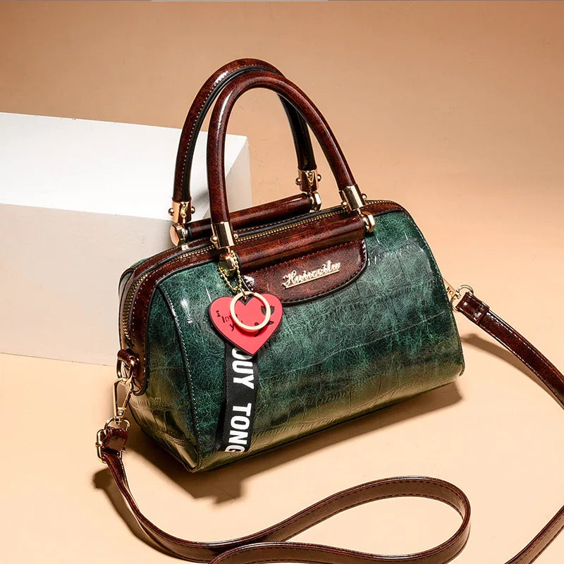Luxury Women’s PU Leather Handbag – Classic Crocodile Tote & Shoulder Messenger Bag