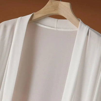 2024 Summer Sunscreen Shirt for Women – Long Chiffon Cardigan, Loose Fit Blouse, Thin Outerwear Shawl Jacket