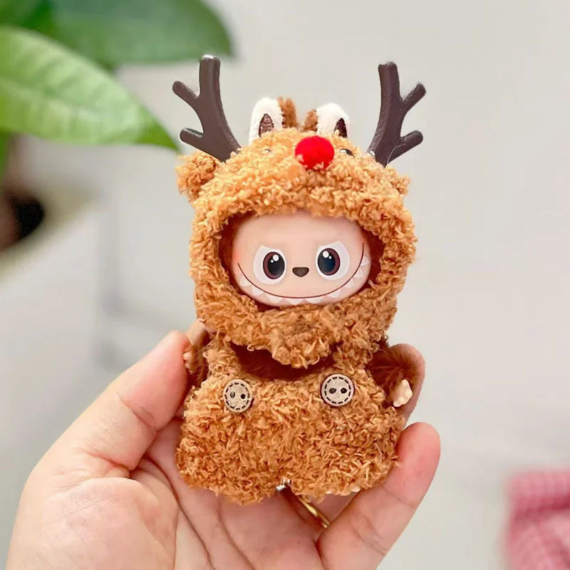 Mini Labubu 4.0 Plush Doll Outfit – Cartoon Mickey, Lotso, Dinosaur & Elk Clothes for Love Series DIY Accessories