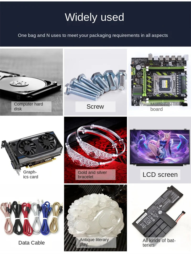 Transparent Anti-Static Shielding Bags – ESD Self-Sealing Pouches for Storage of Small Electronics & USB Accessories
