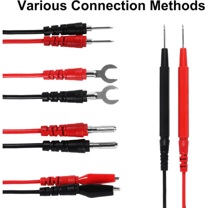 16PCS Multimeter Test Lead Kit - Replacement Wires with Alligator Clips, Banana Plugs and Probe Tips