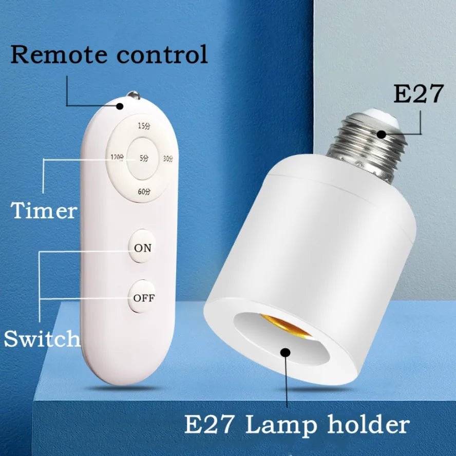 E27 Smart Lamp Holder - Wireless Remote Control Timer Switch for Home & Bedroom Lighting