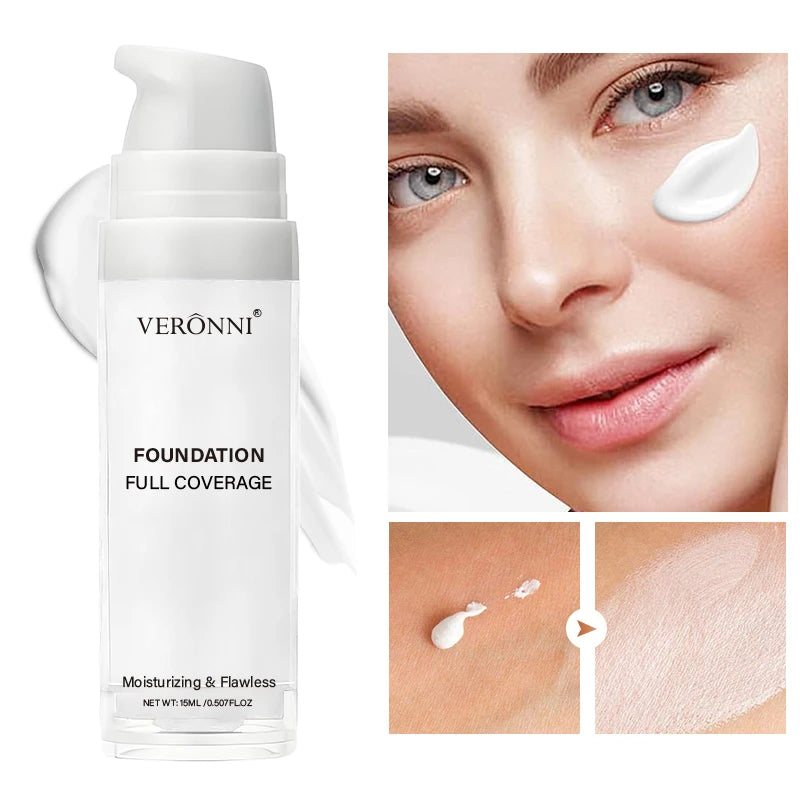 Pure White Liquid Foundation – Long-Lasting COS Stage Makeup Concealer & Mixable Brightening Adjuster