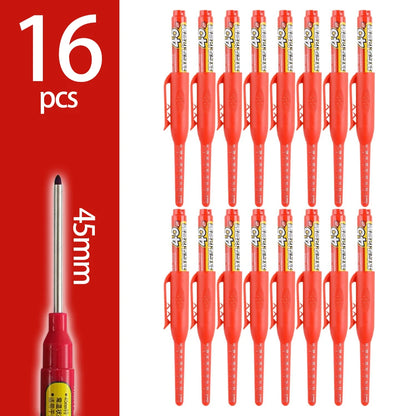 45mm Deep-Hole Carpenter Marker Pen - Long-Nib Woodworking Marking Pen for Measuring & Construction