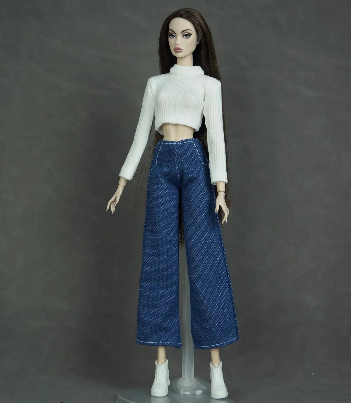 30cm Doll Clothes Set – Long Sleeve Shirt & Foot Covers for 1/6 OB/ST/FR/BB Dolls