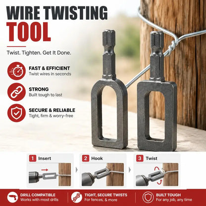 Drill Wire Twister Tool - Fence Wire Tying Sleeve for 9 & 11 Gauge Wire Electric Drill Chuck