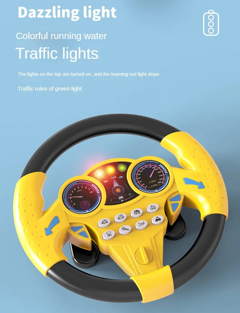 Infant Simulation Steering Wheel Toy – Early Education Copilot Vocal Toy for Kids & Strollers