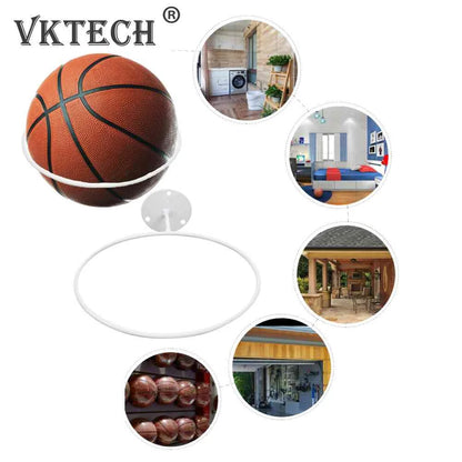Wall-Mounted Basketball Storage Rack – Iron Multi-Purpose Football Display Shelf, Ball Holder & Space-Saving Living Room Decor