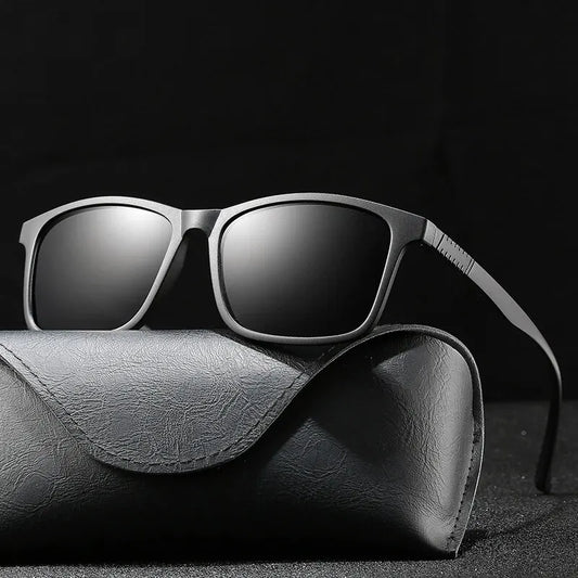 Luxury Men’s Polarized Sunglasses – Vintage Square TR90 Frame, Ultra-Light UV400 Driving & Fishing Eyewear