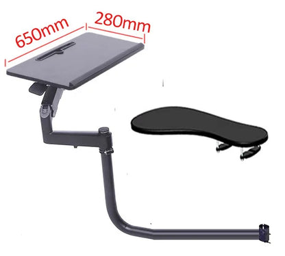 D-MOUNT OK5330 Laptop Tray Holder - Multi-Function Chair-Mounted Desk with Keyboard Plate, Full-Motion Rotation & Adjustable Stand
