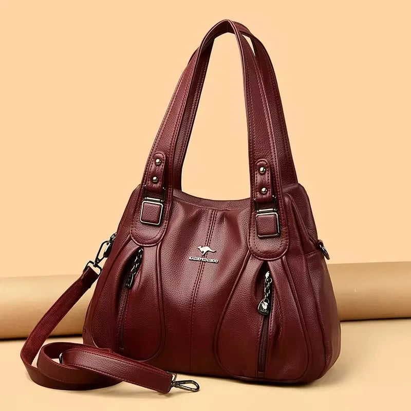 Luxury Women’s Leather Handbag – Large Capacity Shoulder & Crossbody Designer Bag