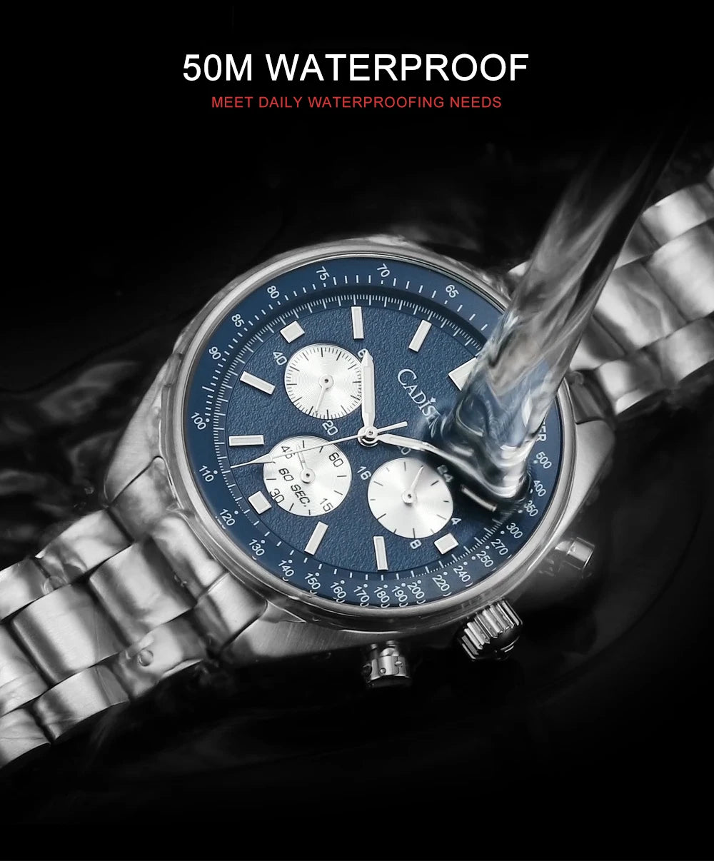 CADISEN 2024 Men’s Quartz Business Watch — VD53 Luxury Chronograph Timepiece for Men