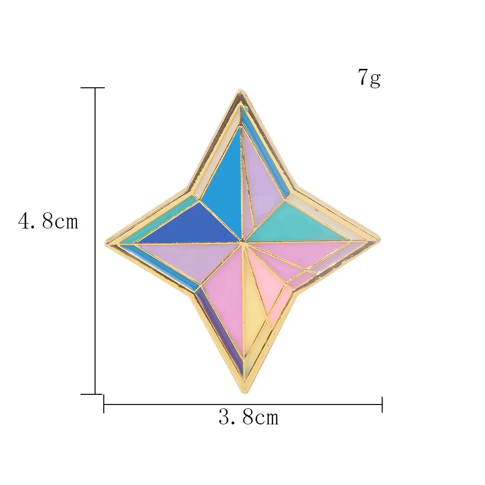 Genshin Impact Metal Brooch Pins - Primogem Xiao Vision Element Badge Cosplay Collectible Jewelry